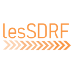 lesSDRF logo: Orange text underlined with increasingly opaque arrows pointing to the right